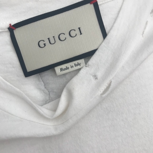 SOLD -Gucci Distressed Logo T-shirt - Picture 2 of 7